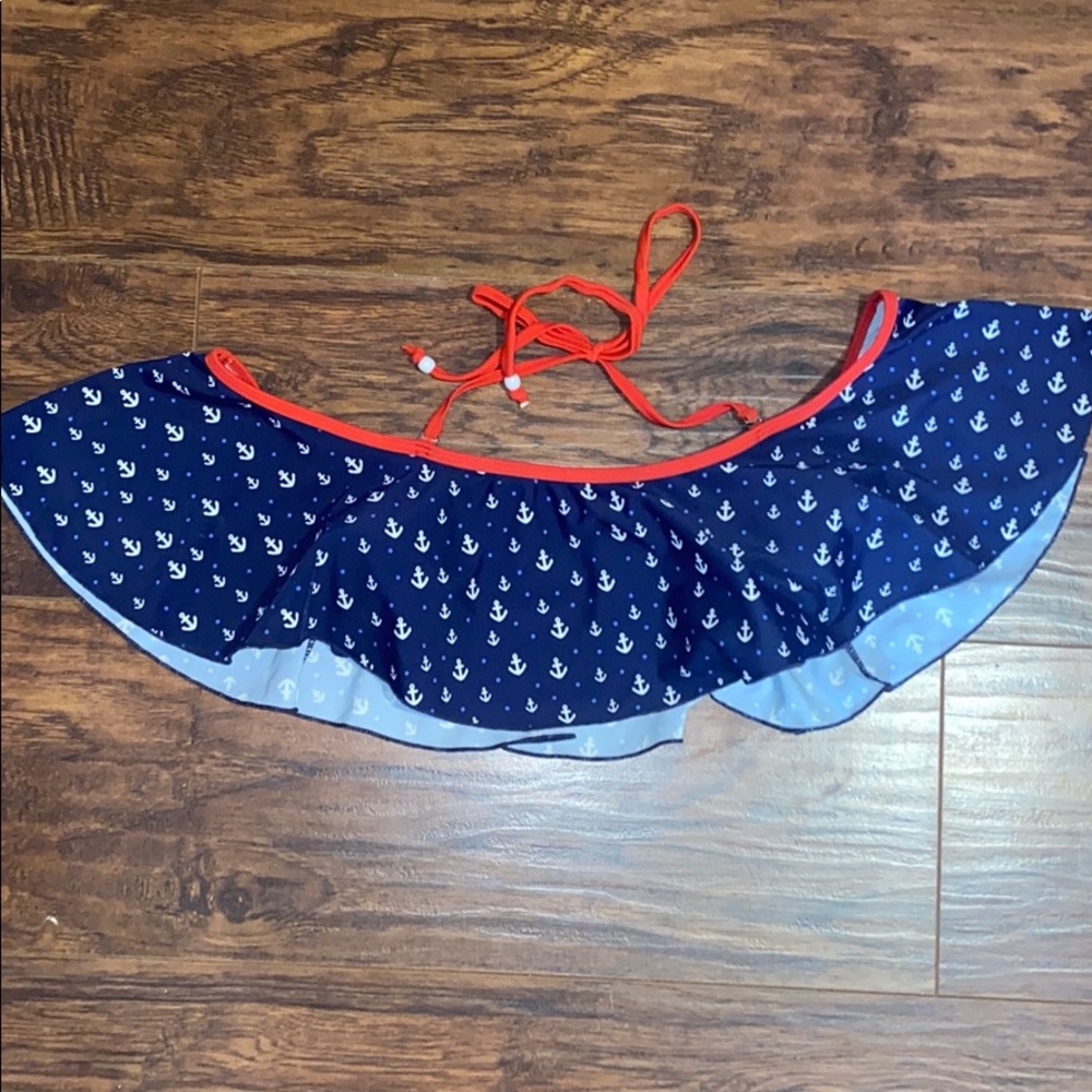 Off the shoulder, anchor print,  bathing suit top